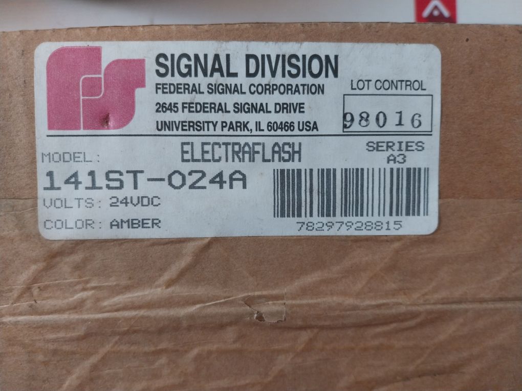 Federal Signal 141St-024A Electraflash Strobe Light Series A3 Amber 0.08A 24Vdc