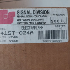 Federal Signal 141St-024A Electraflash Strobe Light Series A3 Amber 0.08A 24Vdc