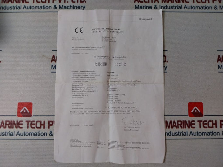 Fema Ex-dnm10 Pressure Switch Limiter Ip65 1-10 Bar