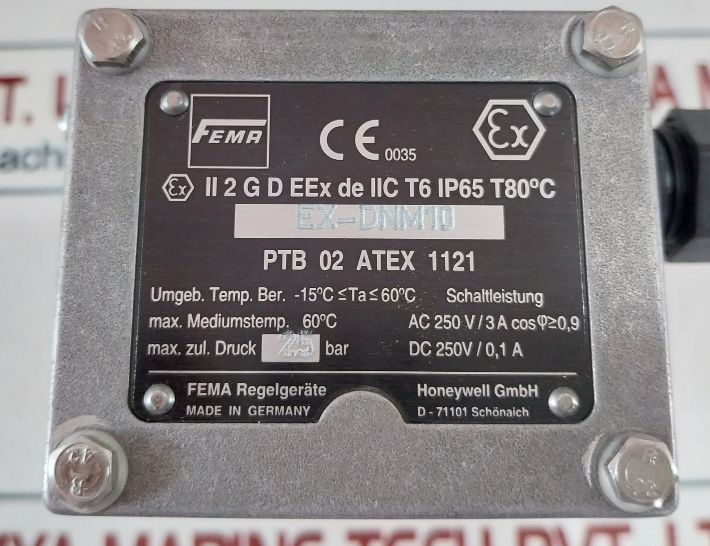 Honeywell Fema Ex-dnm 10 Pressure Switch Ip 65 Ac 250V