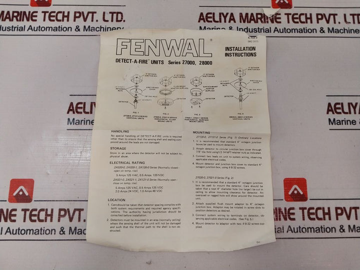 Fenwal 27021-0 Fire Alarm Detector Sensor 12-27021-000