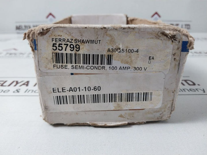 Ferraz Shawmut A30Qs100-4 Semicondr Fuse 100 Amp,300V