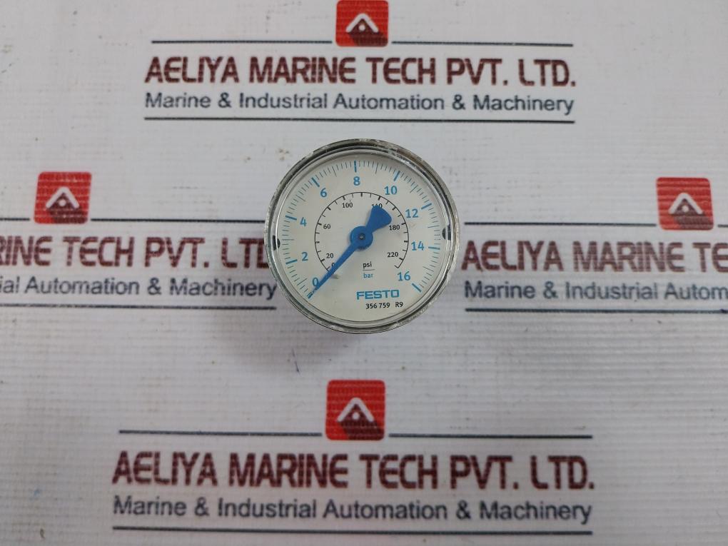 Festo 356 759 R9 Pressure Gauge 0-16 Bar