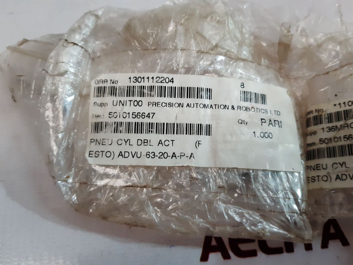 Festo Advu-63-20-a-p-a Cylinder Pmax 10 Bar