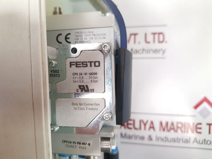 Festo Cpv10-ge-fb-8 Valve Terminal Block Cpv10-vi-p8-m7-b