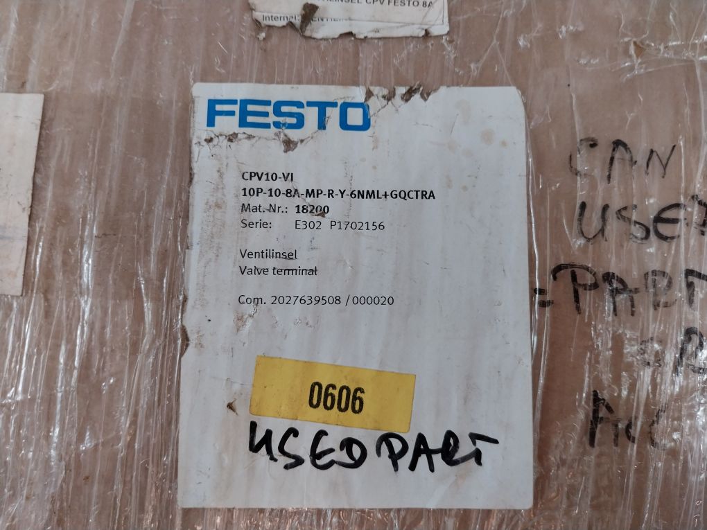 Festo Cpv10-ge-mp-8 Control Air Valve Terminal With Connection Cable