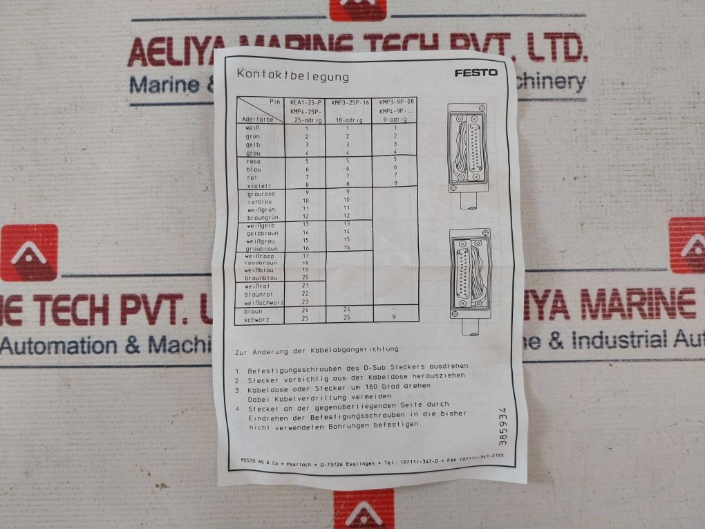 Festo Cpv10-ge-mp-8 Control Air Valve Terminal With Connection Cable