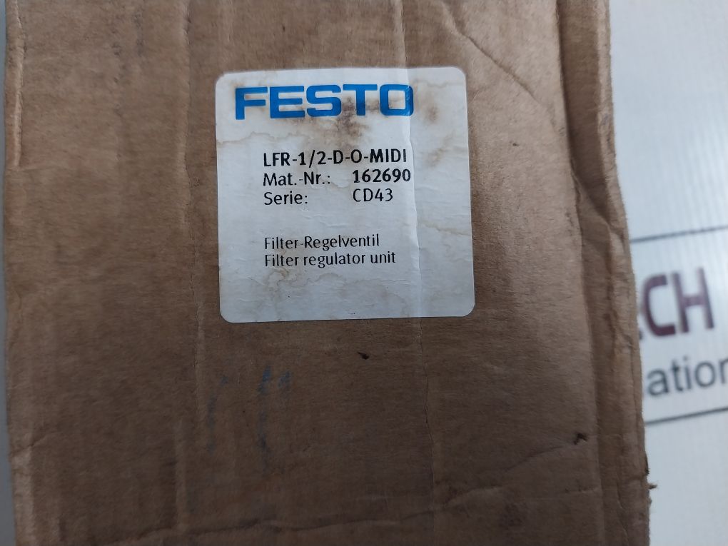 Festo Lfr-d-midi Filter Regulator 162690 Series: Cd43 Lfr-1/2-d-o-midi
