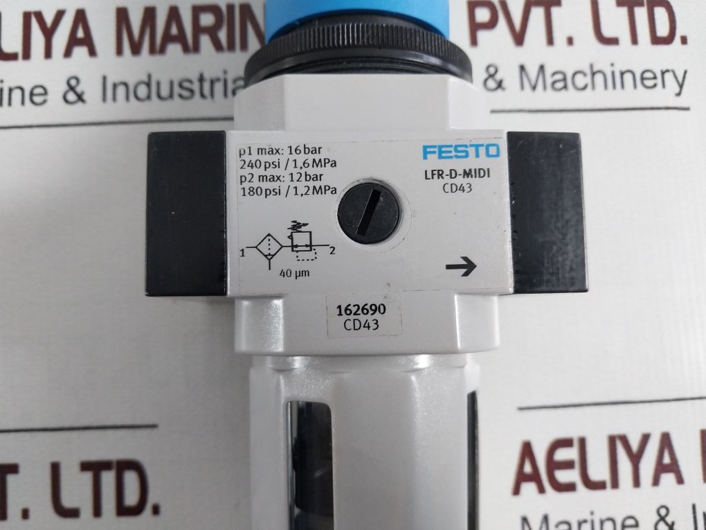 Festo Lfr-d-midi Filter Regulator 162690 Series: Cd43 Lfr-1/2-d-o-midi