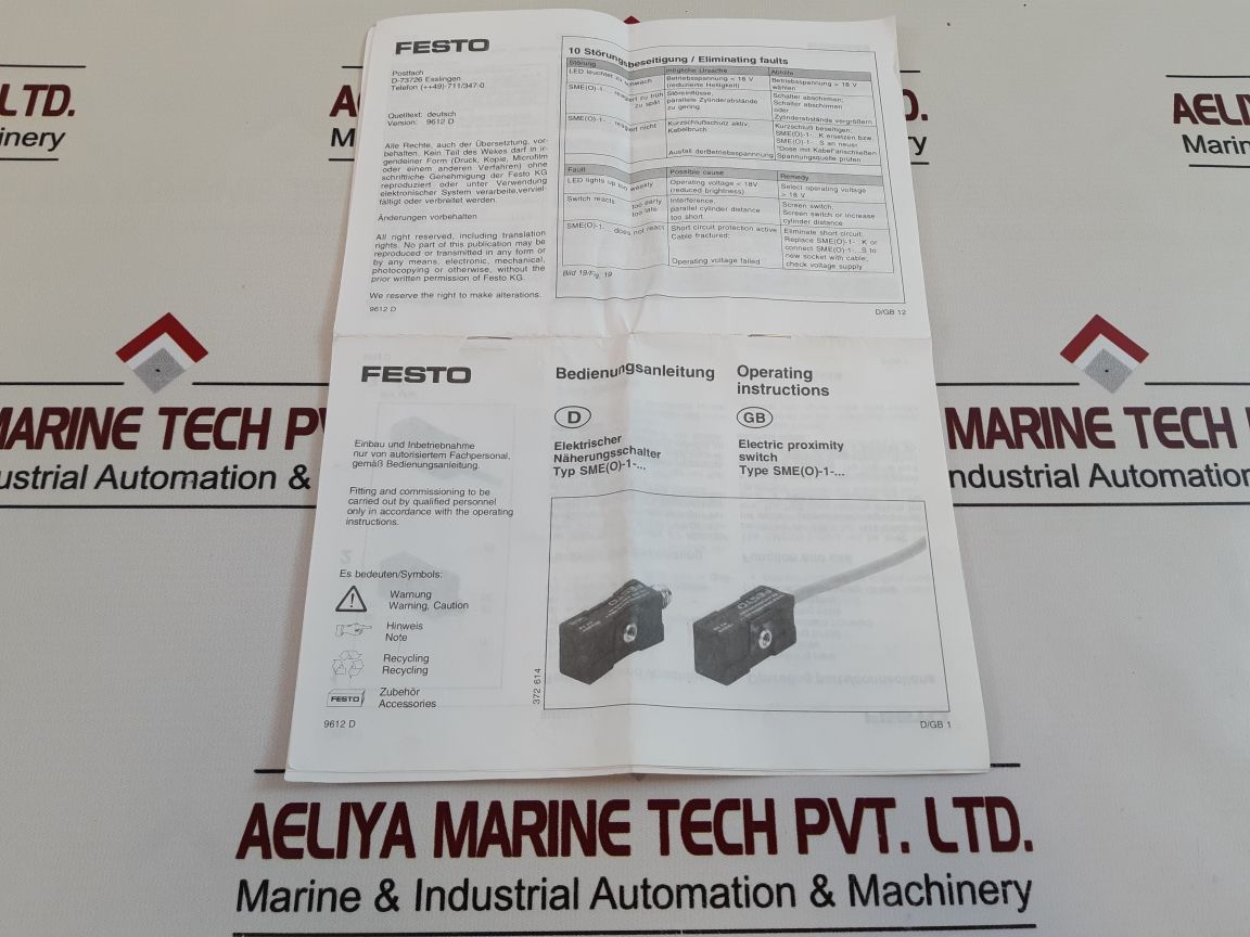 Festo Smeo-1-led-24 B Proximity Switch Sensor 