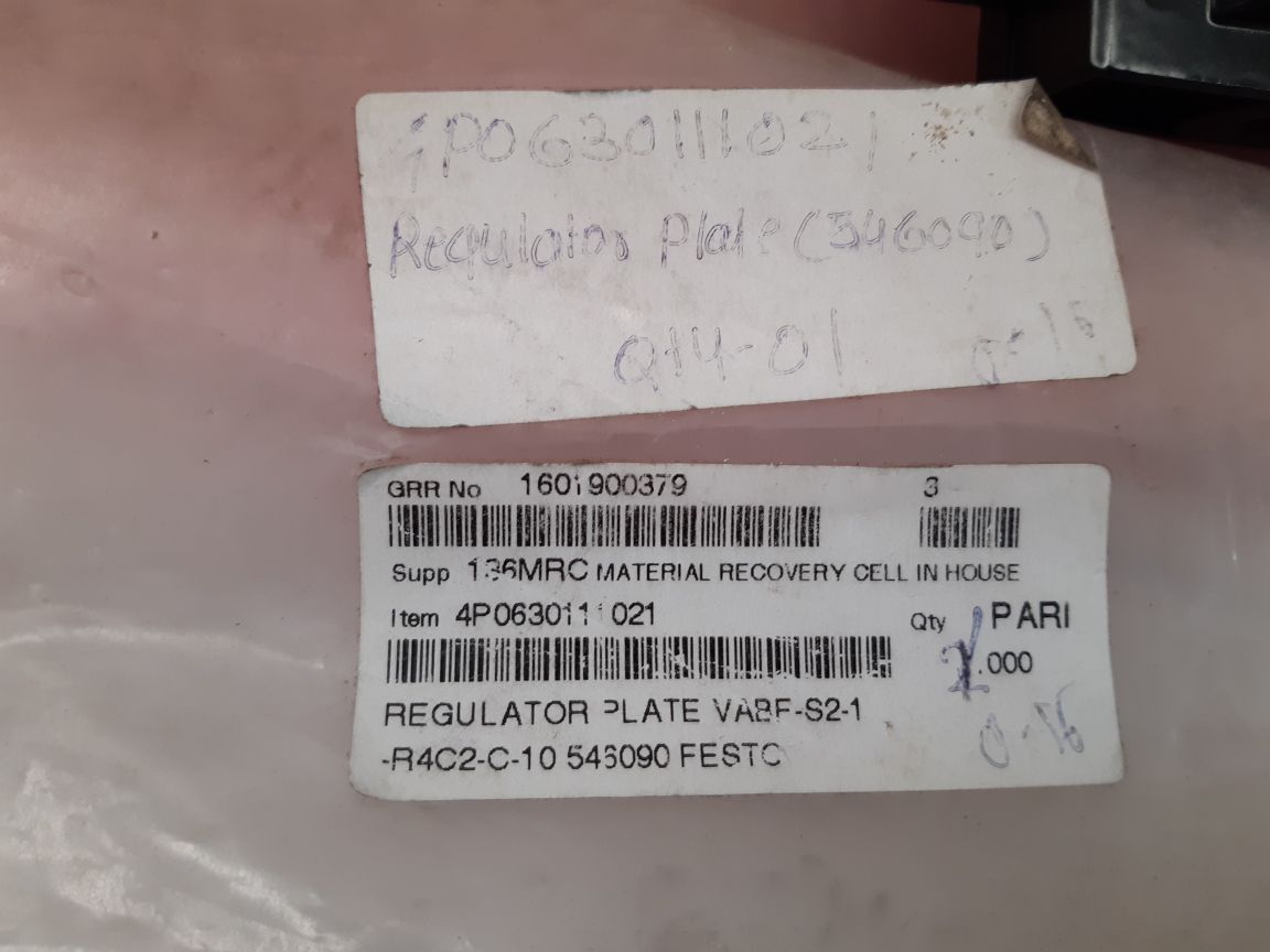 Festo Vabf-s2-1-r4C2-c-10 Regulator Plate