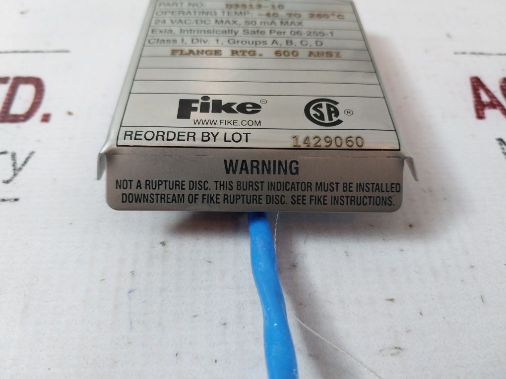 Fike Bc2 D3513-10 Burst Indicator