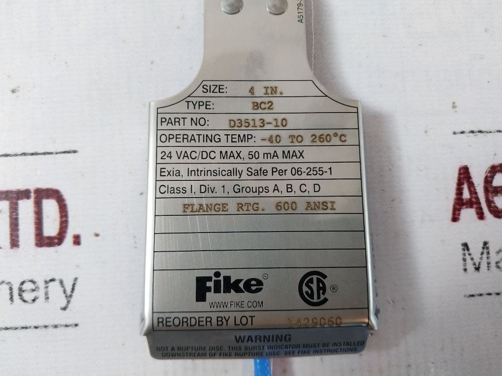 Fike Bc2 D3513-10 Burst Indicator