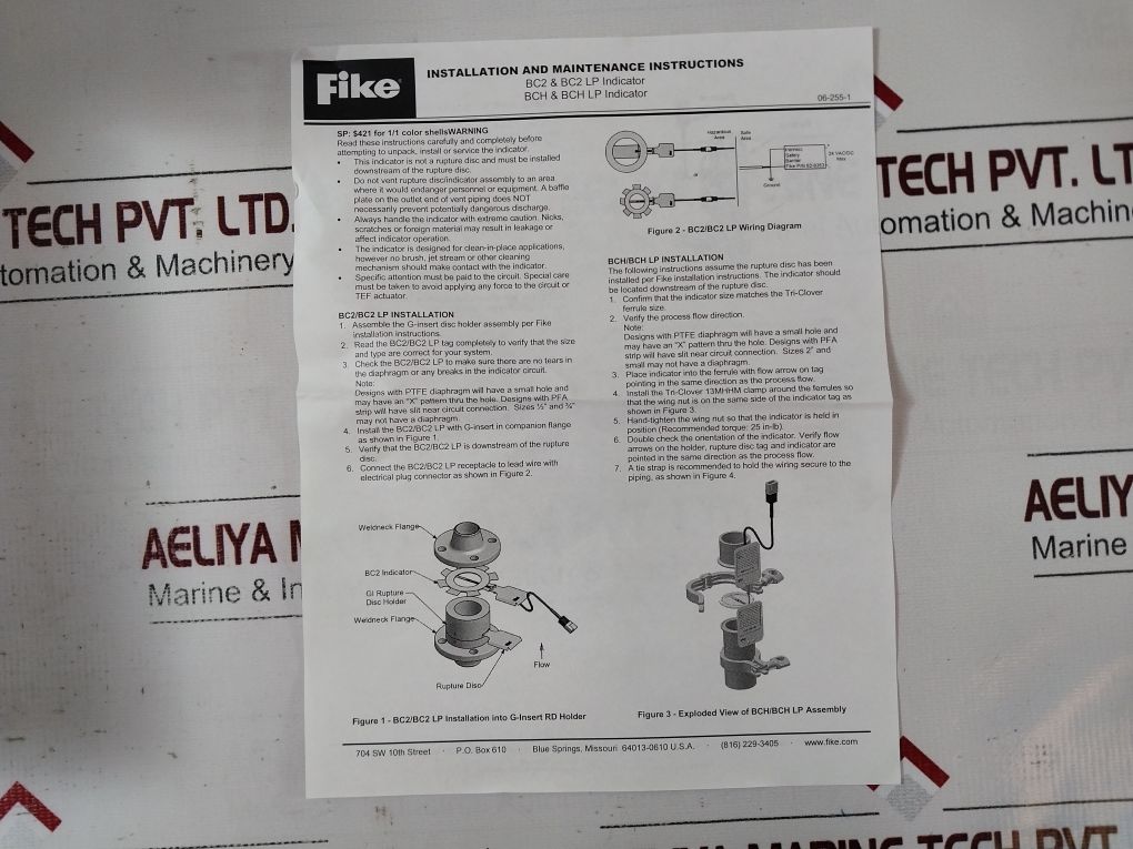 Fike Bc2 D3513-10 Burst Indicator