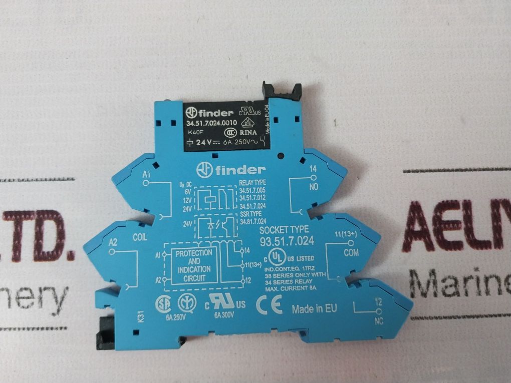 Finder 93.51.7.024 Relay Socket 34.51.7.024.0010 250V 6A