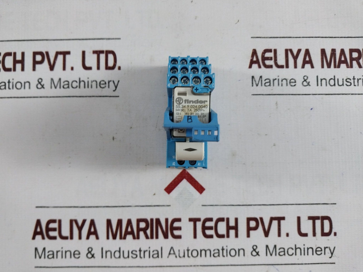 Finder 55.34.9.024.0040 Relay With 94.04 Socket And 99.02.9.024.99 Led Indicator