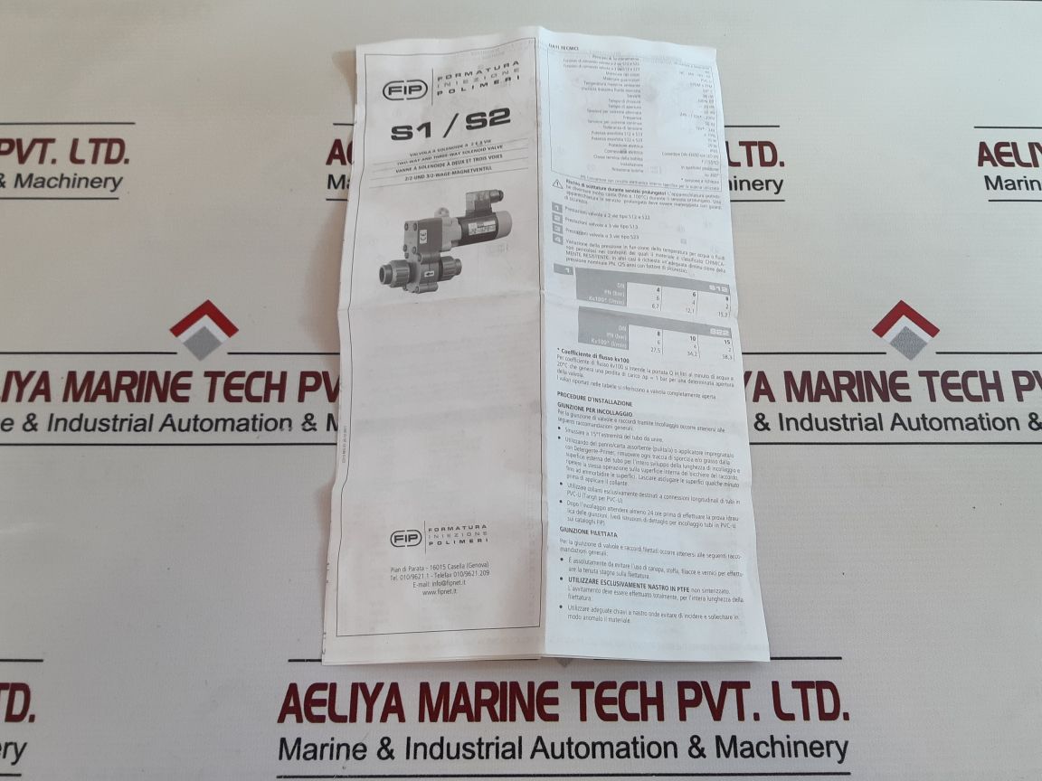 Fip S23Fv Dt Dn15 12” 24Vac Epdm Two Way And Three Way Solenoid Valve