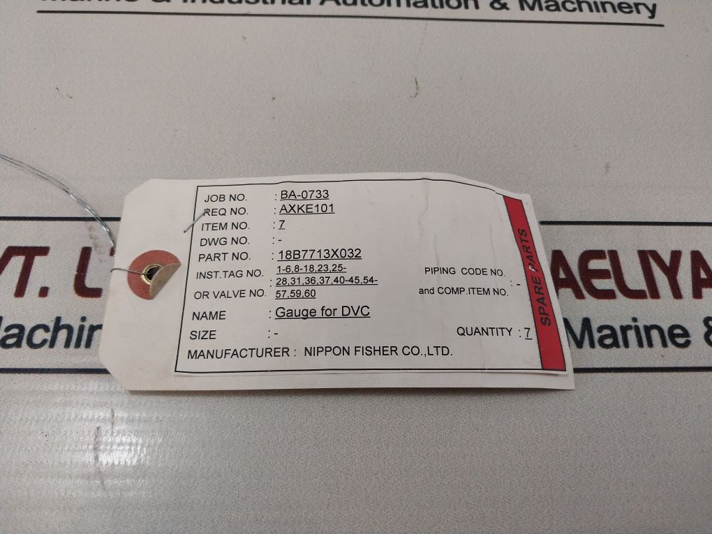 Fisher 18B7713X032 Pressure Gauge 0-4 Bar 1-inch