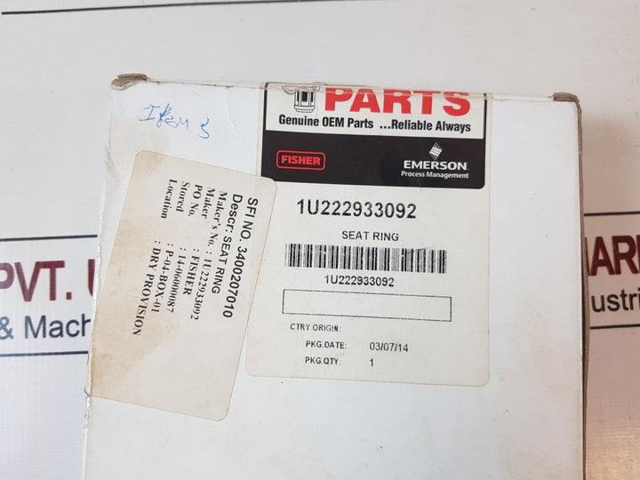 Fisher 1U222933092 Seat Ring