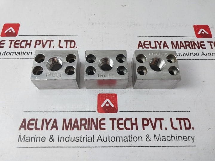 Set Of 3x Dtl Technologies Fsa22 Inlet Outlet Flange Set