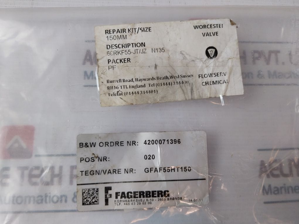Flowserve Chemical Gfaf55Ht150 Repair Kit 150Mm