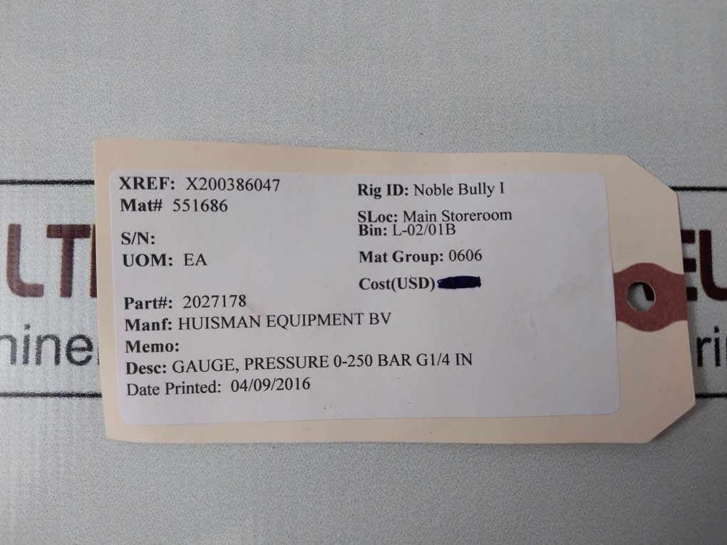 Fluiconnecto En 837 Kl. 1.6 Pressure Gauge 0-250 Bar & 0-3500 Psi