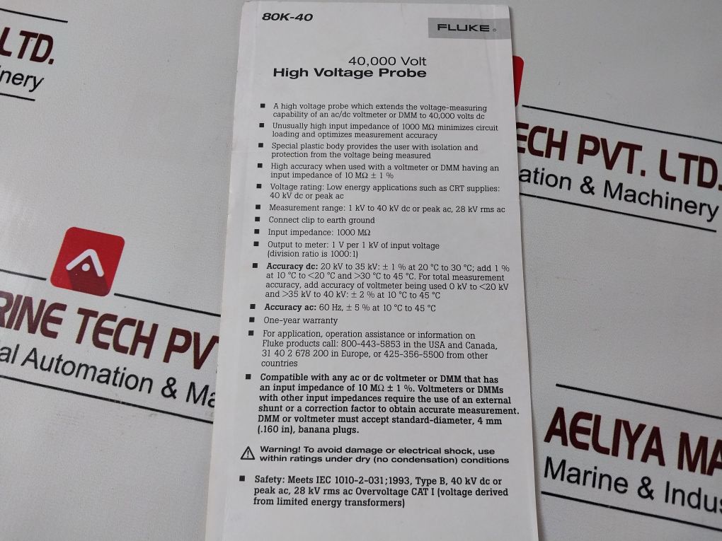 Fluke 80K-40 High Voltage Probe