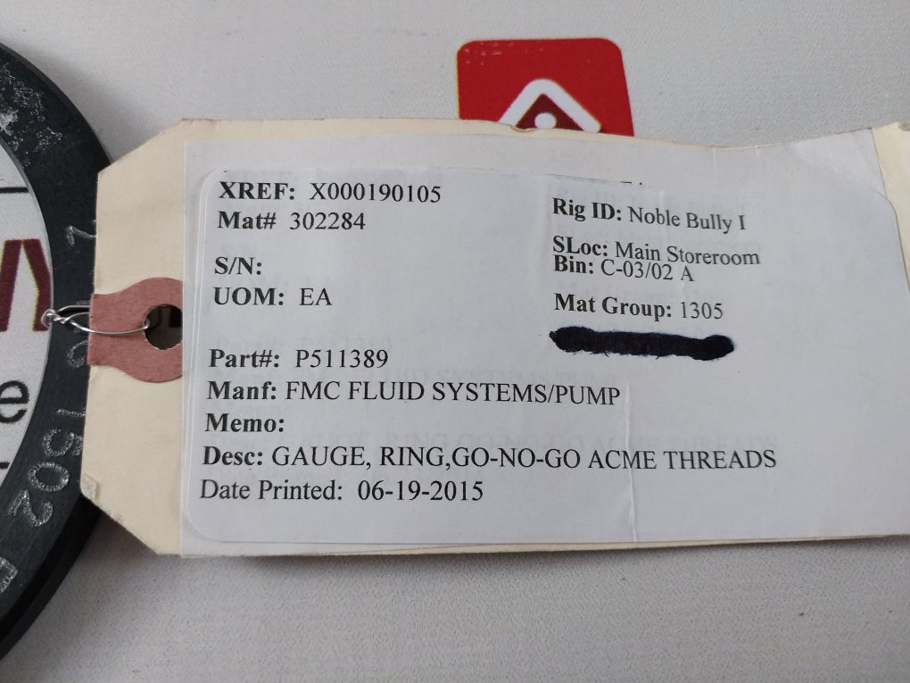 Fmc P511389 Go-no-go Ring Gauge