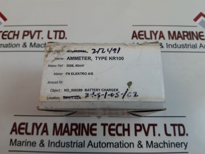 Fn Elektro Kr100 Ammeter -80 To +80 Dc
