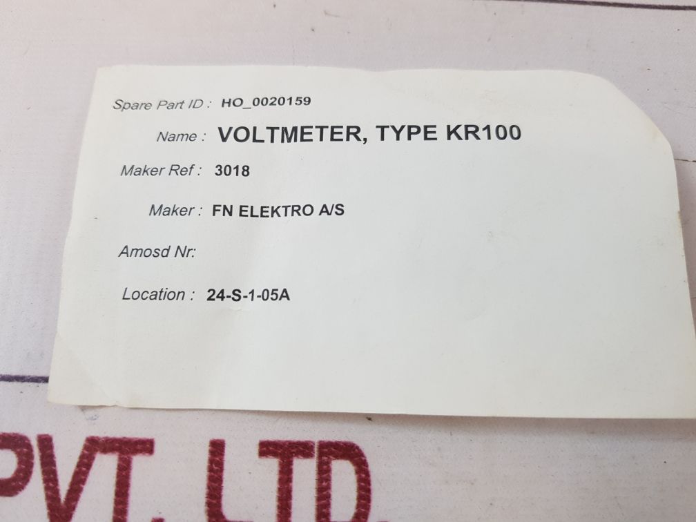 Fn Elektro Kr100 Voltmeter 0 To 40 Dc V
