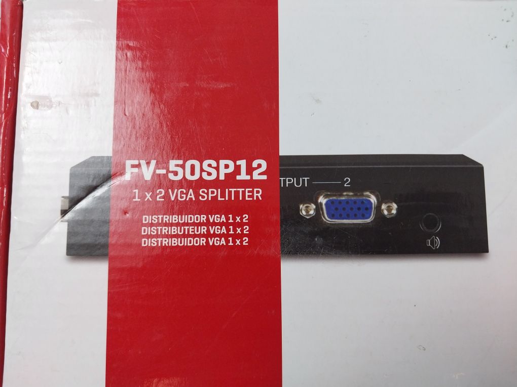 Fonestar Fv-50Sp12 1 X 2 Vga Splitter Distributor With Pa001 Power Adapter