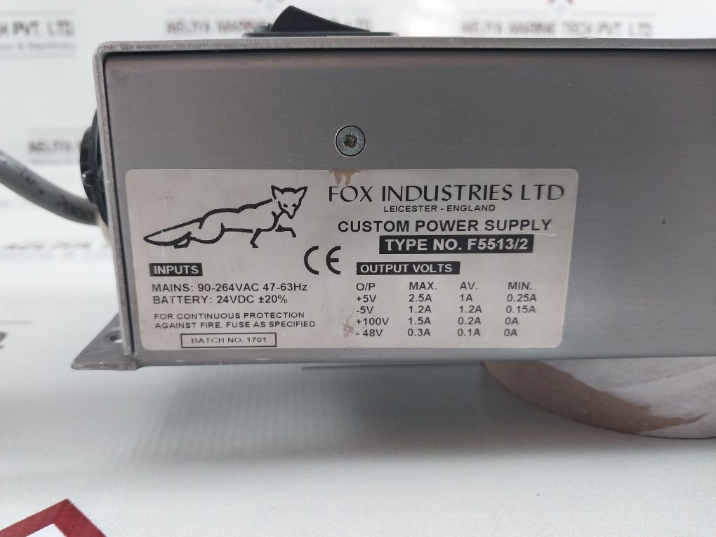 Fox Industries F5513/2 Power Supply 230Vac/24Vdc