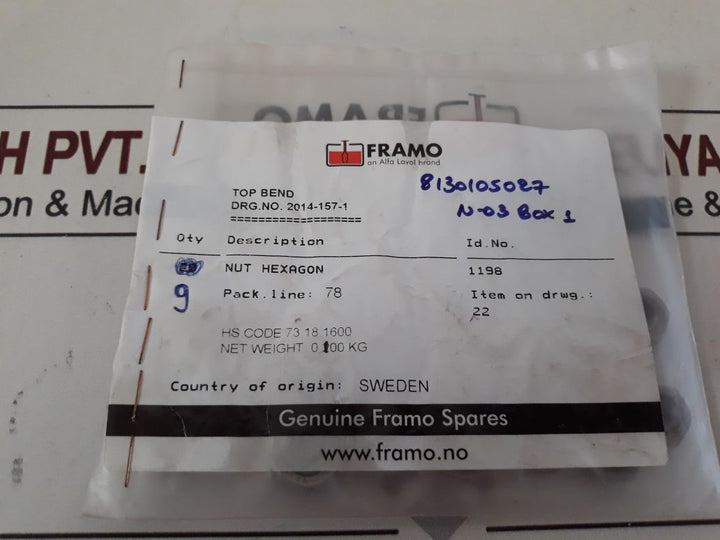 Framo 1198 Nut Hexagon