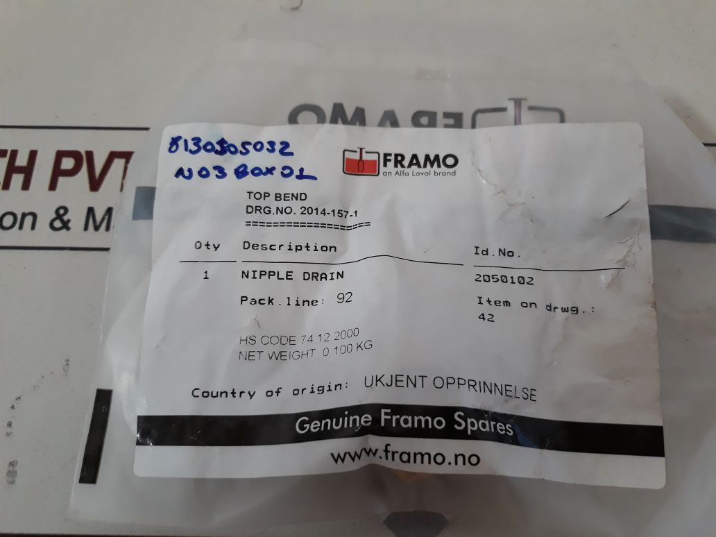Framo 2050102 Nipple Drain