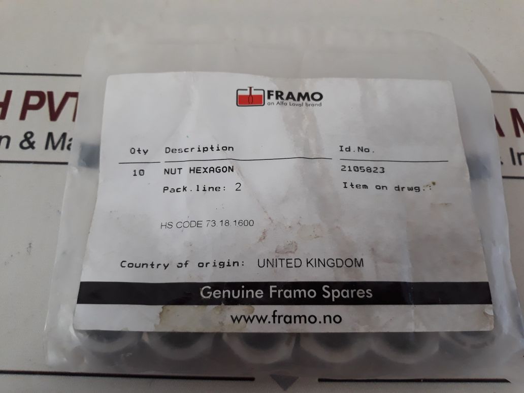Framo 2105823 Nut Hexagon