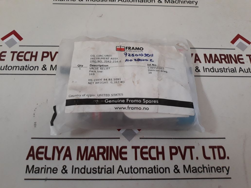 Framo 538950402 Relief Valve