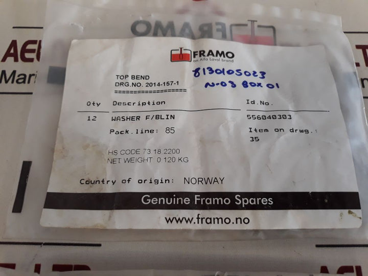 Framo 556040303 Washer F/Blin