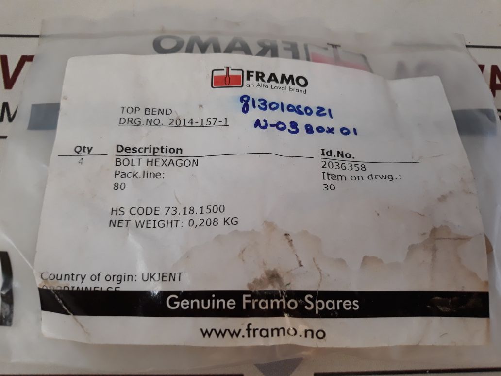 Framo 2036358 Bolt Hexagon