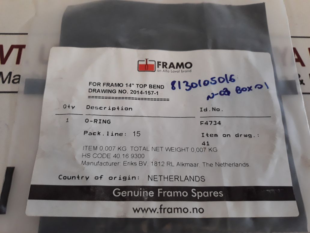 Framo F4734 O-ring 40.16.9300