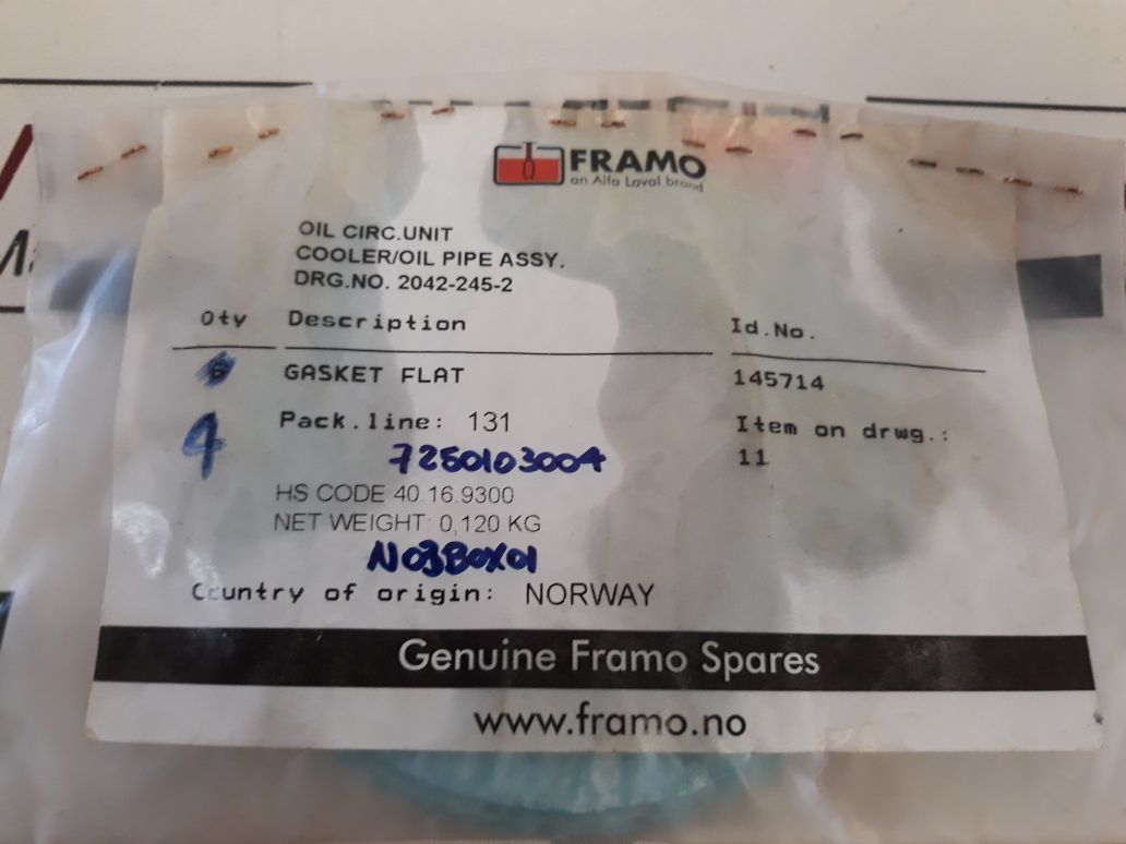 Framo Garlock Gasket Flat