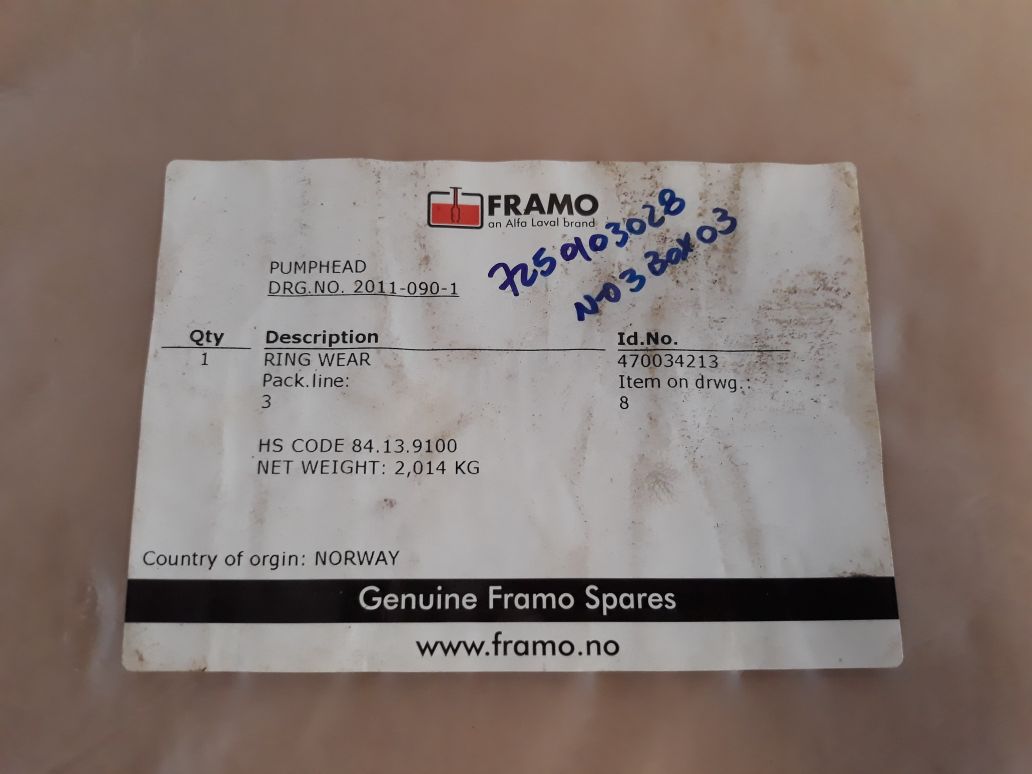 Framo Ring Wear Genuine Framo Spares
