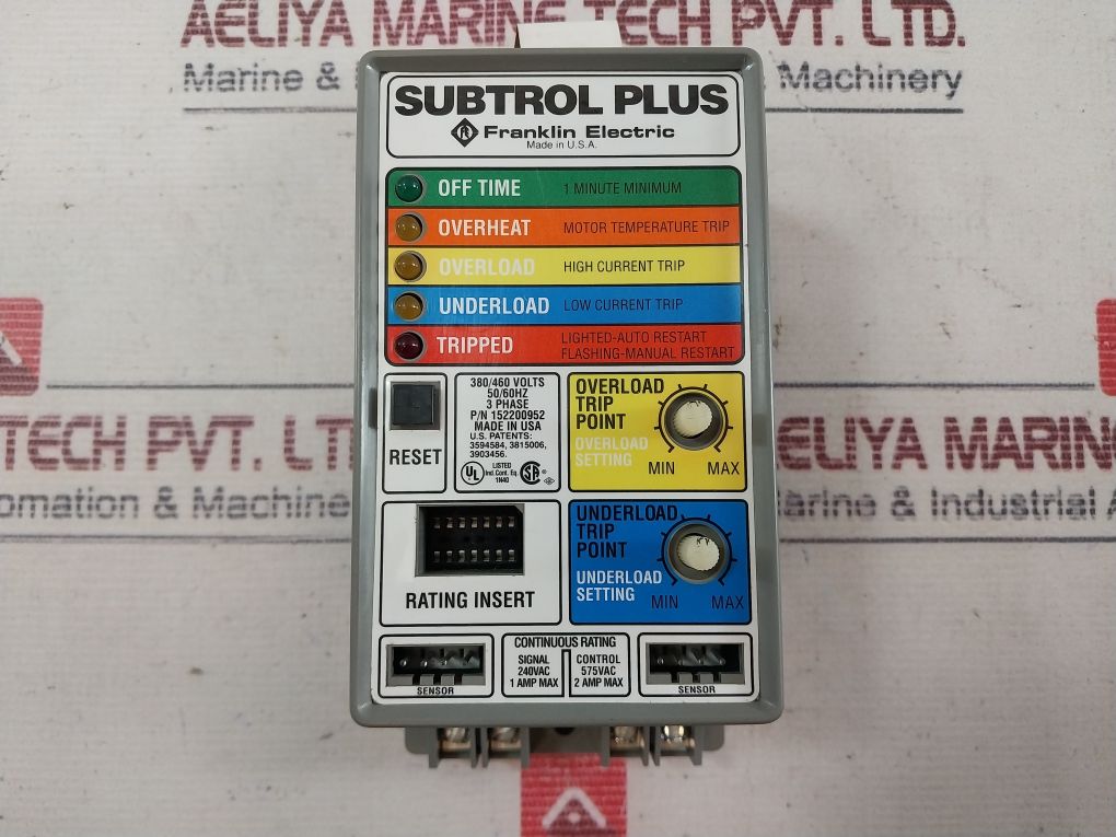 Franklin Electric 152200952 Subtrol Motor Protector 380/460 Volts