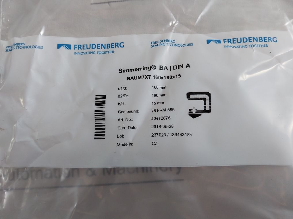 Freudenberg Baum7X7 Simmerring Radial Metric Oil Seal Ring 160-190X15