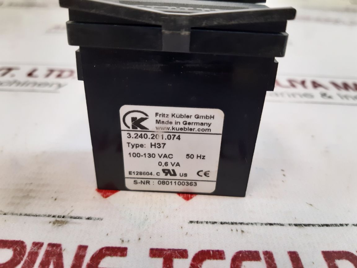 Fritz Kubler H37 Hour Meter Counter 3.240.201.074
