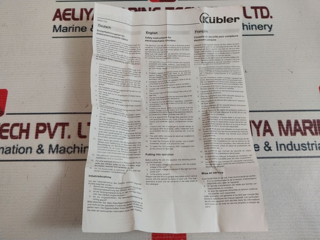 Fritz Kubler H57 Electromechanic Counter 3.220.401.075