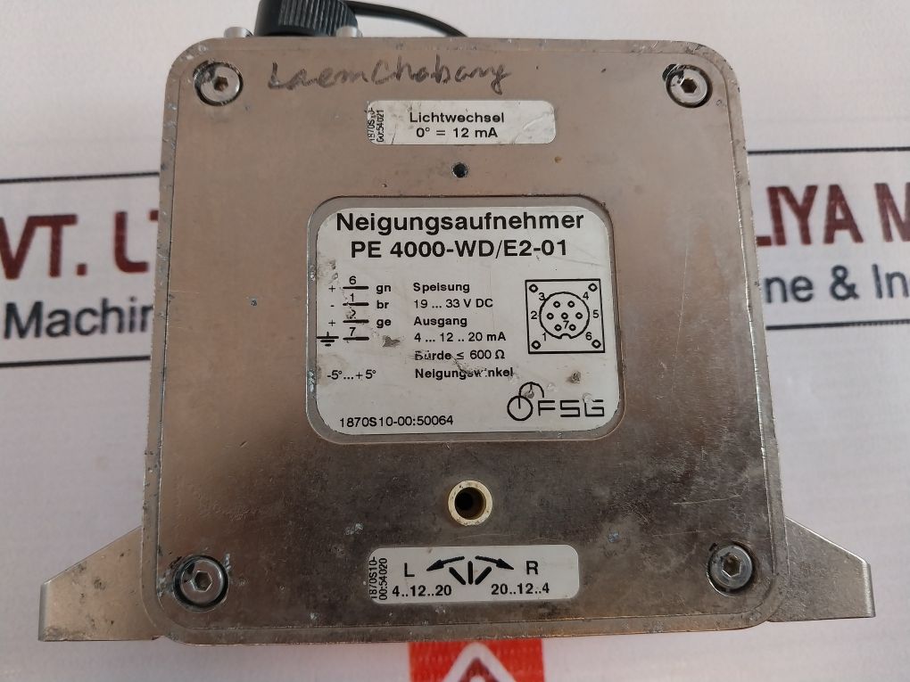 Fsg Pe 4000-wd/E2-01 Inclinometer 19-33V Dc 4-12-20Ma