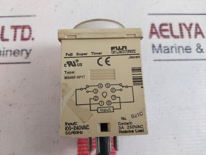 Fuji Electric Ms4Sf-ap1T Super Timer 3A 250Vac 0-6 Sec