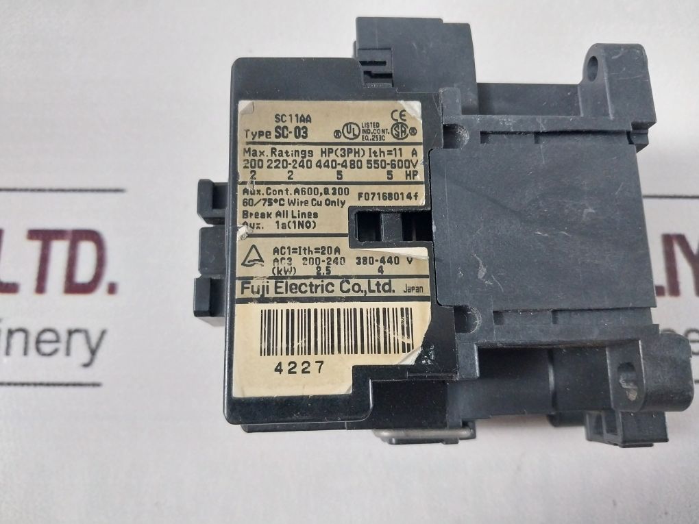 Fuji Electric Sc-03 Contactor 100-110V 50Hz 110-120V 60Hz