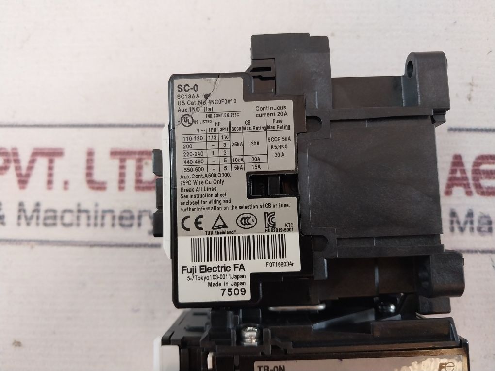 Fuji Electric Sc13Aa Contactor With Tr-0N Overload Relay