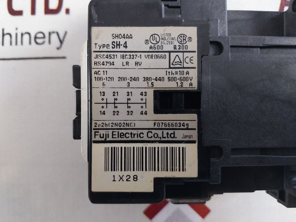 Fuji Electric Sh04Aa/Sh-4 Auxiliary Contactor 